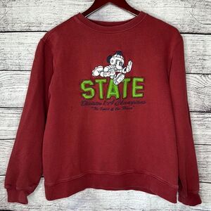 Red Vintage Disney Mickey Mouse Football Sweatshirt Oversized Small